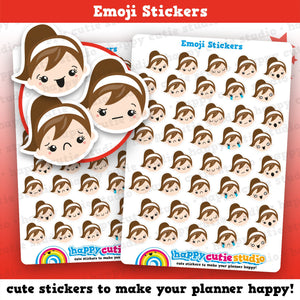 40 Cute Emoji/Emotion/Mood Girl Planner Stickers
