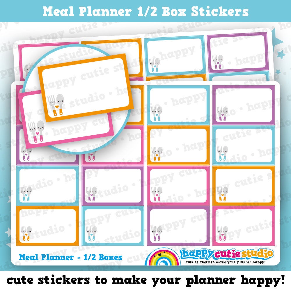 16 Cute Meal Planner Half Box/Functional/Practical Planner Stickers