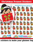 35 Cute Christmas Present Girl Planner Stickers