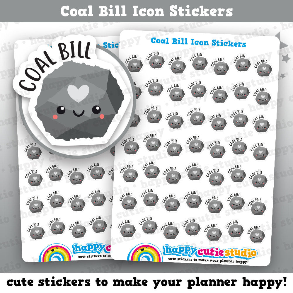 49 Cute Coal Bill Icons/Pay Bill/ Bills Reminder Planner Stickers