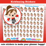 48 Cute Kickboxing Girl Planner Stickers