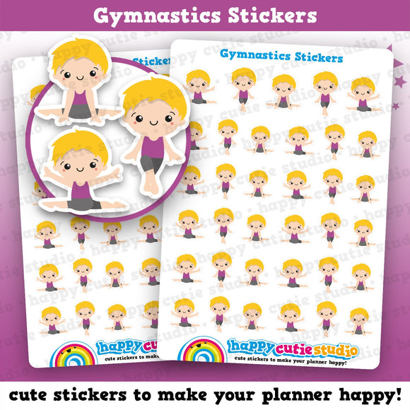 35 Cute Mini HCS Boys Gym/Gymnastics Planner Stickers