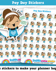 35 Cute Pay Day/Payday/Money Girl Planner Stickers