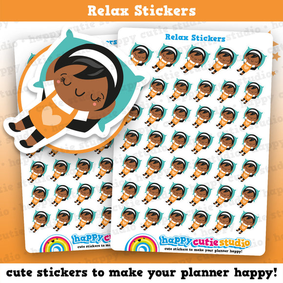 41 Cute Relax/Chill/Chill Out Girl Planner Stickers