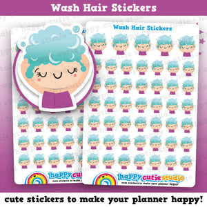 47 Cute Wash Hair/Pamper/Hair Girl Planner Stickers