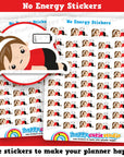 49 Cute No Energy/Low Battery/Sleepy/Current Mood Girl Planner Stickers
