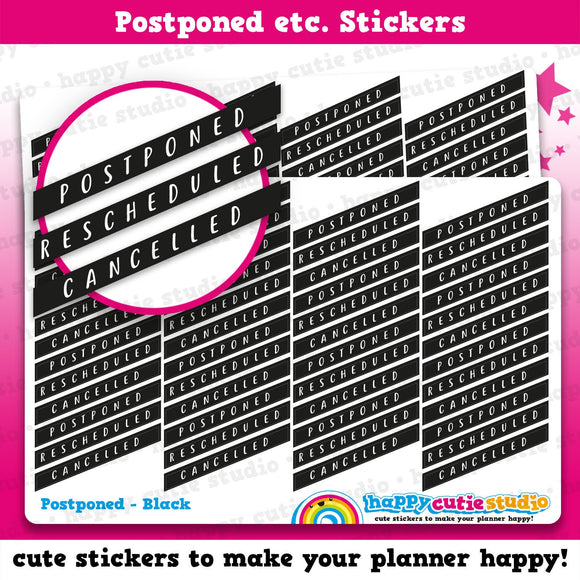 48 Cute Postponed/Rescheduled/Cancelled/Functional Planner Stickers