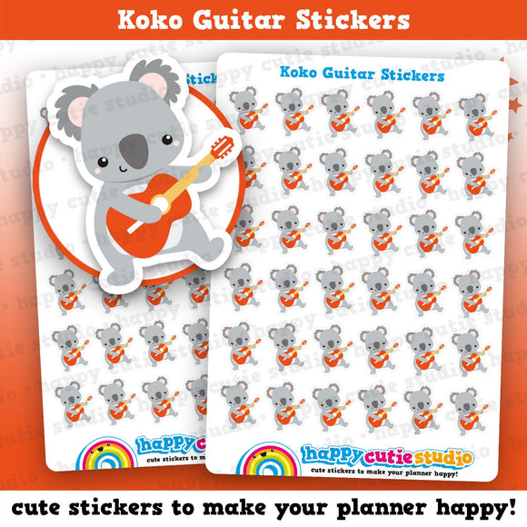 36 Cute Koko the Koala Guitar Planner Stickers