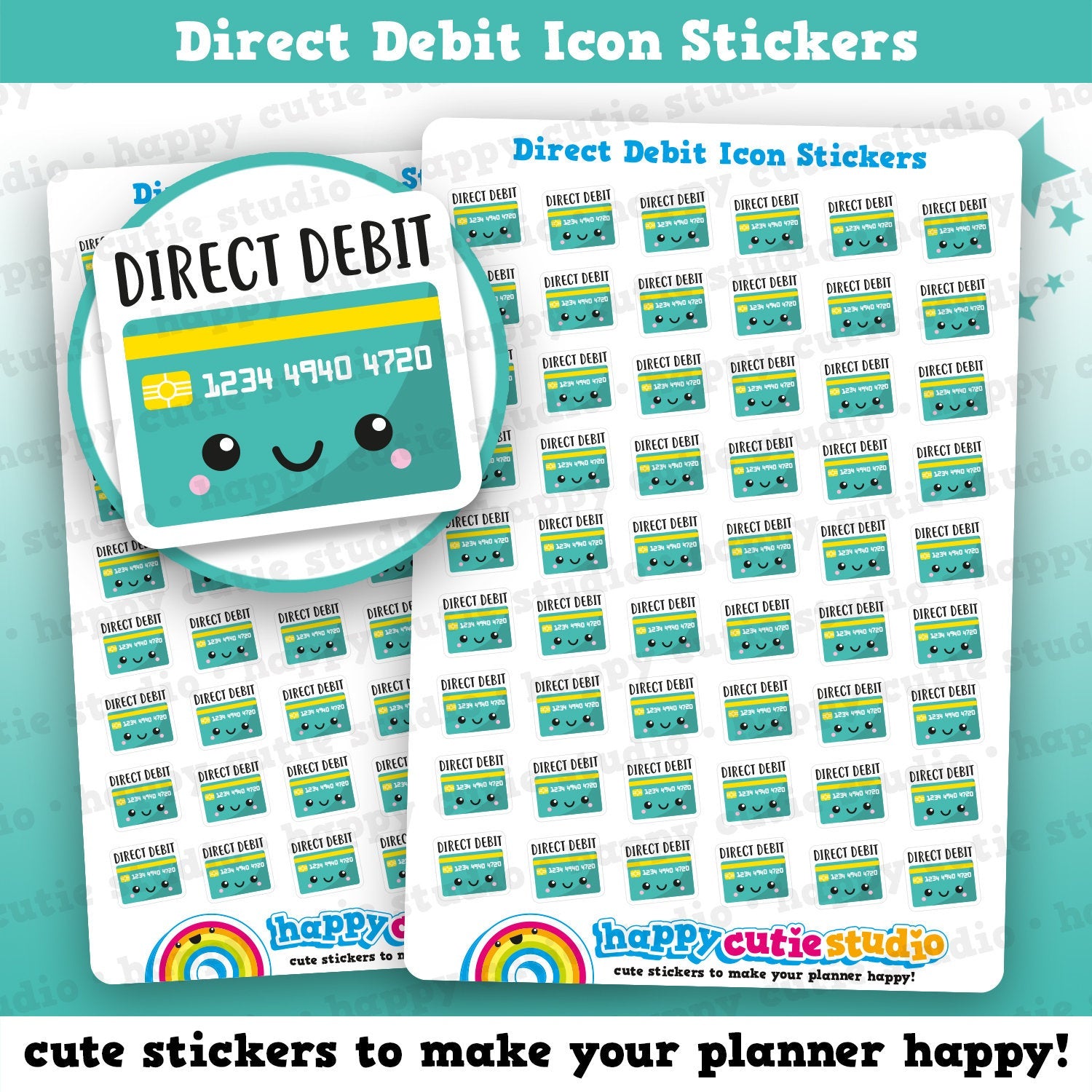 54 Cute Direct Debit Bill Icons/Pay Bill/ Bills Reminder Planner Stickers