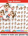 35 Cute Yoga Girl Planner Stickers