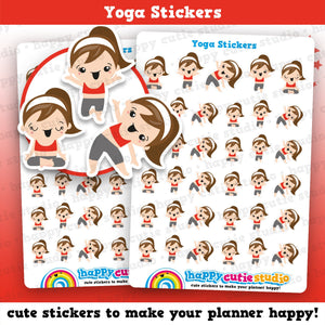 35 Cute Yoga Girl Planner Stickers