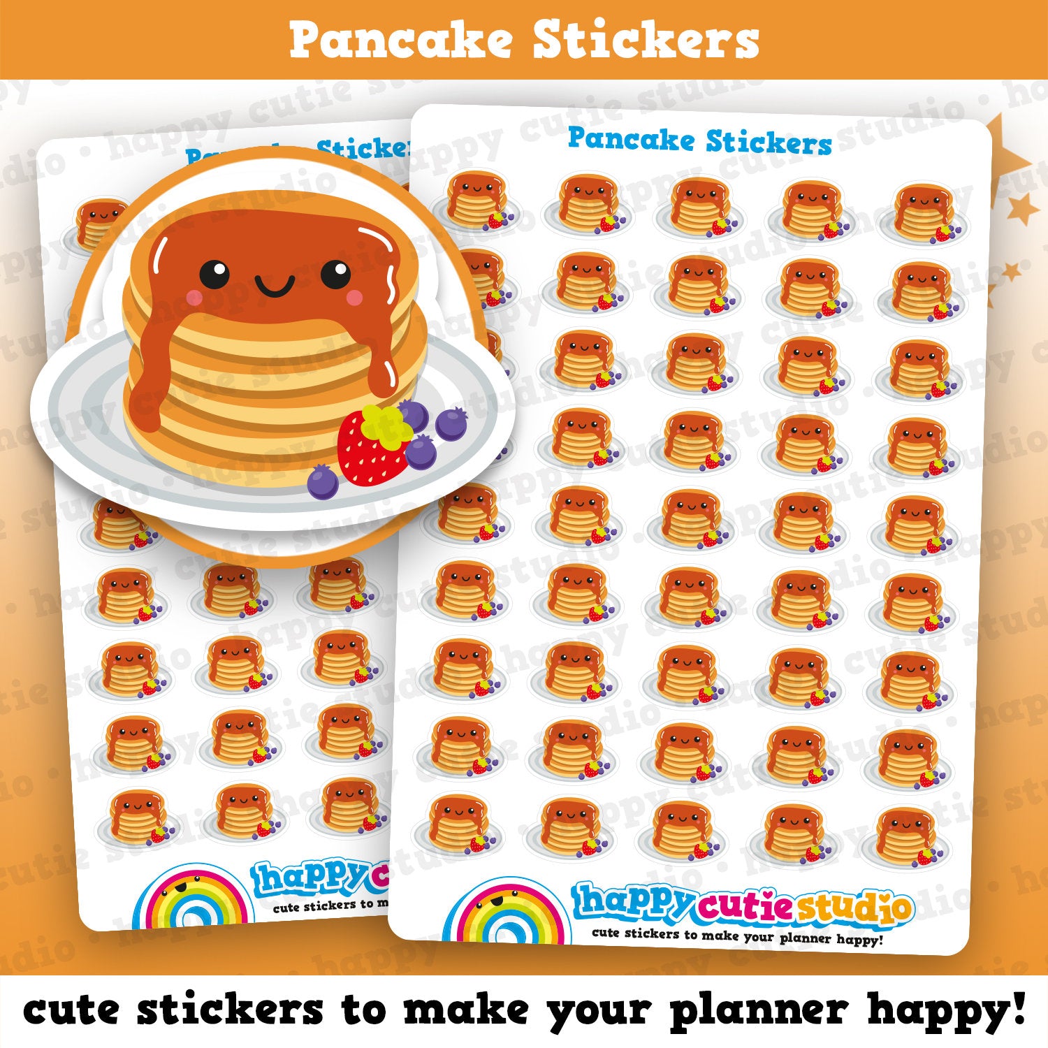45 Cute Pancake/Pancake Day Planner Stickers