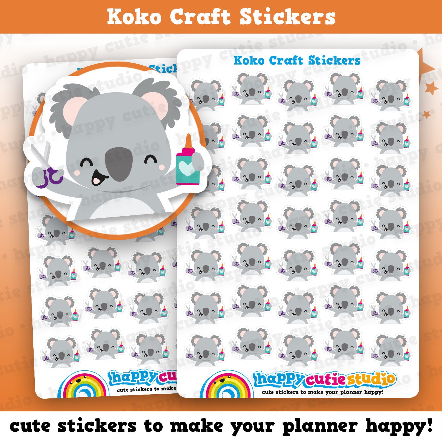 35 Cute Koko the Koala Craft/Scrapbooking/Scrapbook Planner Stickers