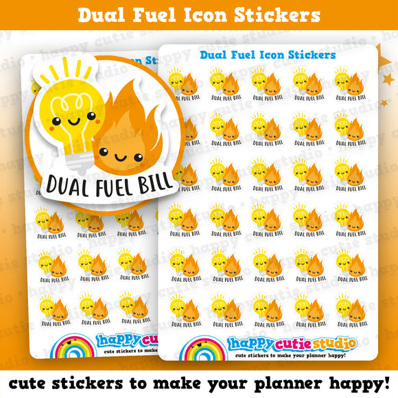 30 Cute Dual Fuel Bill Icons/Pay Bill/ Bills Reminder Planner Stickers