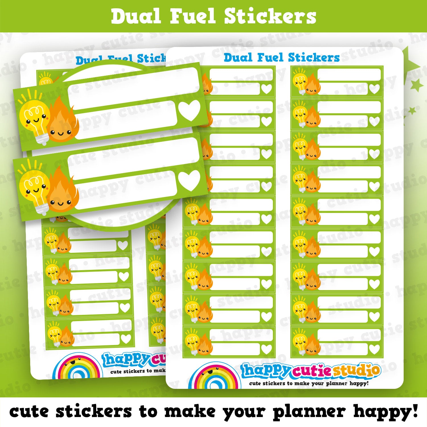 18 Cute Dual Fuel Bill/Pay Bill Reminder Planner Stickers