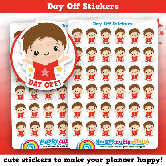 36 Cute Mini HCS Boys Day Off Planner Stickers