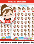 41 Cute Really/Attitude/Unimpressed Girl Planner Stickers