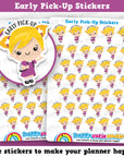 38 Cute Early Pick-Up/Early Dismissal Girl Planner Stickers