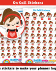 41 Cute On Call/Call Centre/Headset Girl Planner Stickers