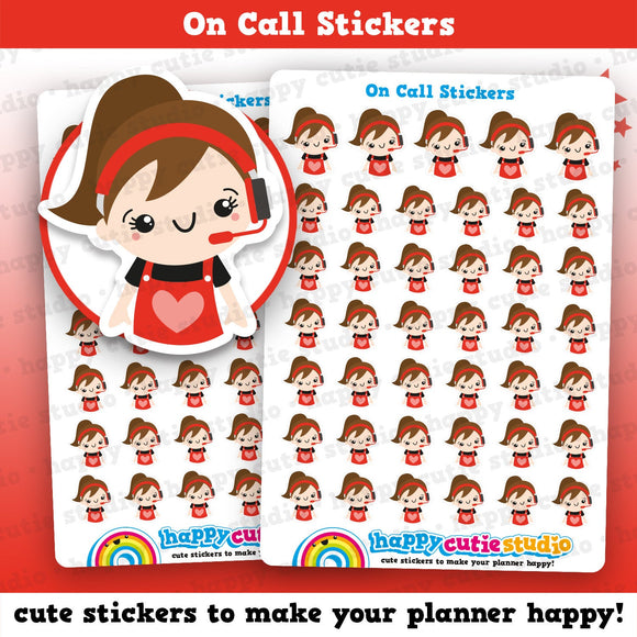 41 Cute On Call/Call Centre/Headset Girl Planner Stickers