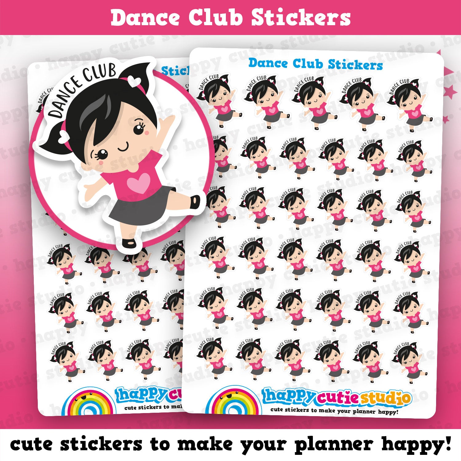 35 Cute Dance Club Girl Planner Stickers