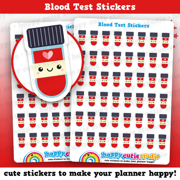 48 Cute Blood Test/Blood Work Planner Stickers