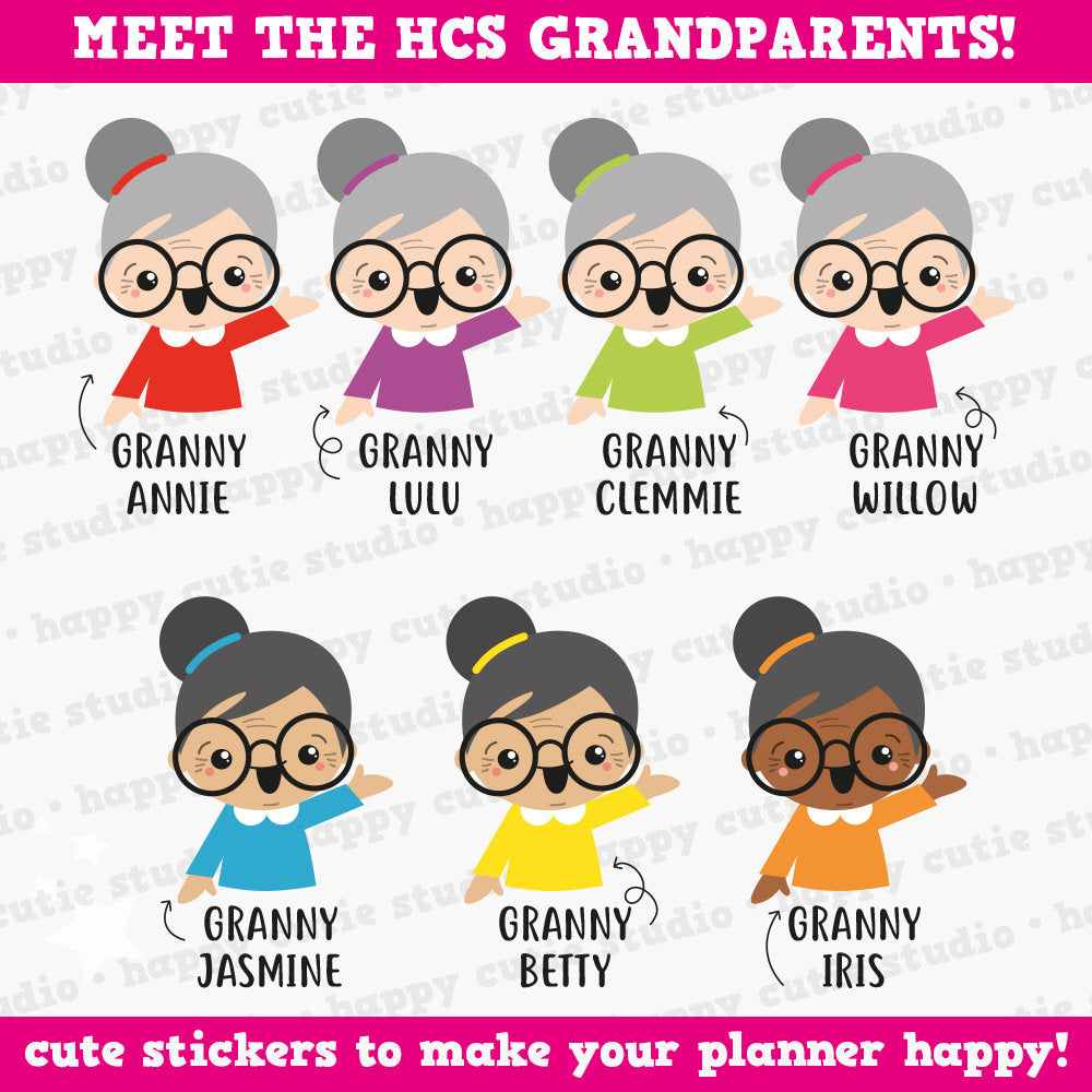 25 Cute Grandparents Planner Stickers