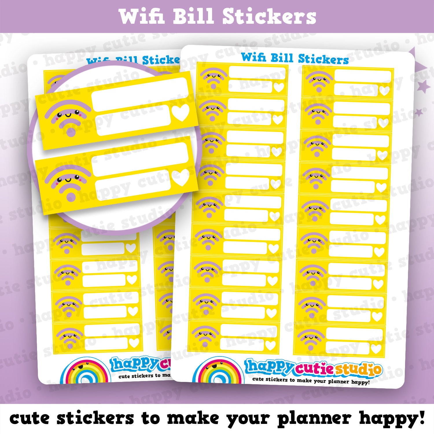 18 Cute Wifi Bill/Pay Bill Reminder Planner Stickers