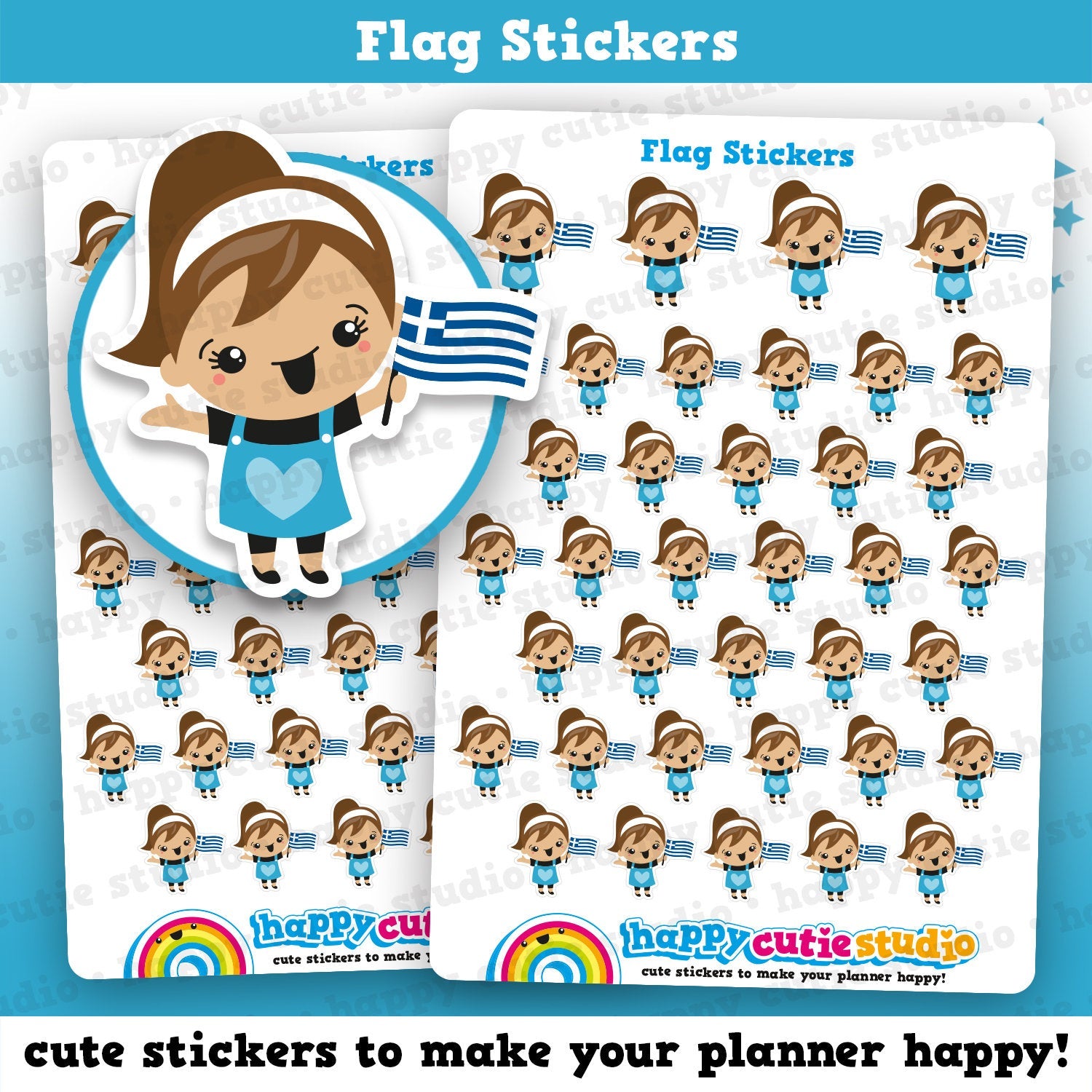 37 Cute Flag/Holiday Planner Stickers