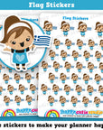 37 Cute Flag/Holiday Planner Stickers