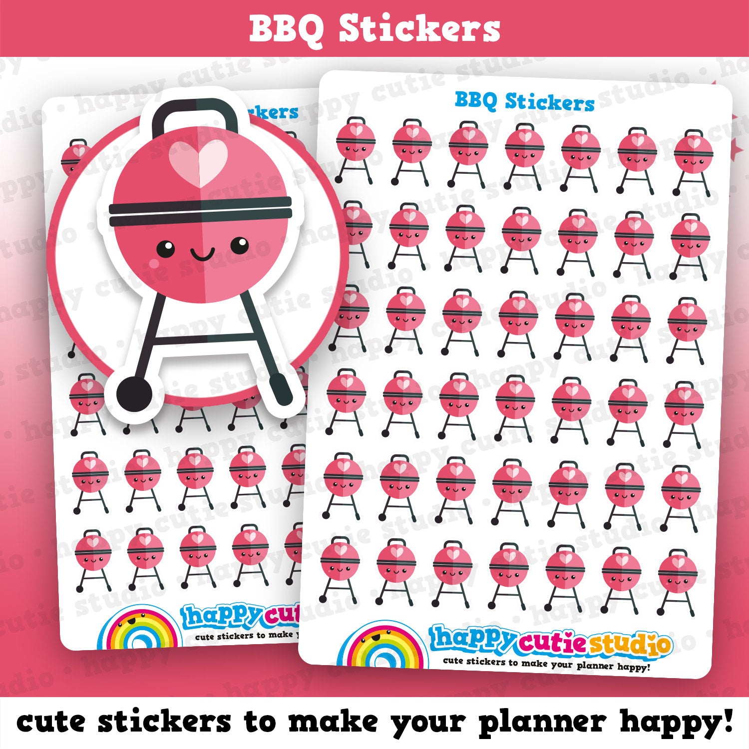 42 Cute BBQ/Cooking/Summer/Meal Planner Stickers