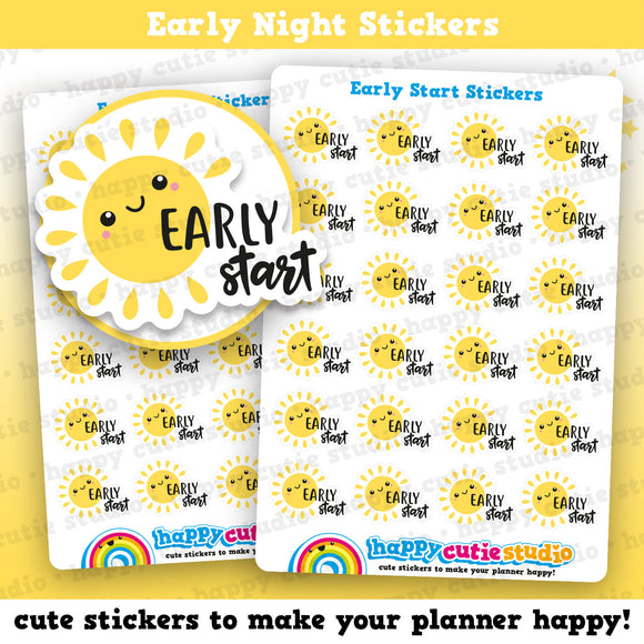 24 Cute Early Start/Sleep/Tired Planner Stickers