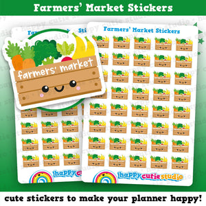 40 Cute Farmers Market/Food/Vegetables Planner Stickers
