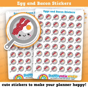 48 Cute Egg and Bacon/Fry Up/Breakfast Planner Stickers