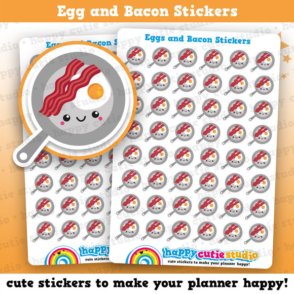 48 Cute Egg and Bacon/Fry Up/Breakfast Planner Stickers