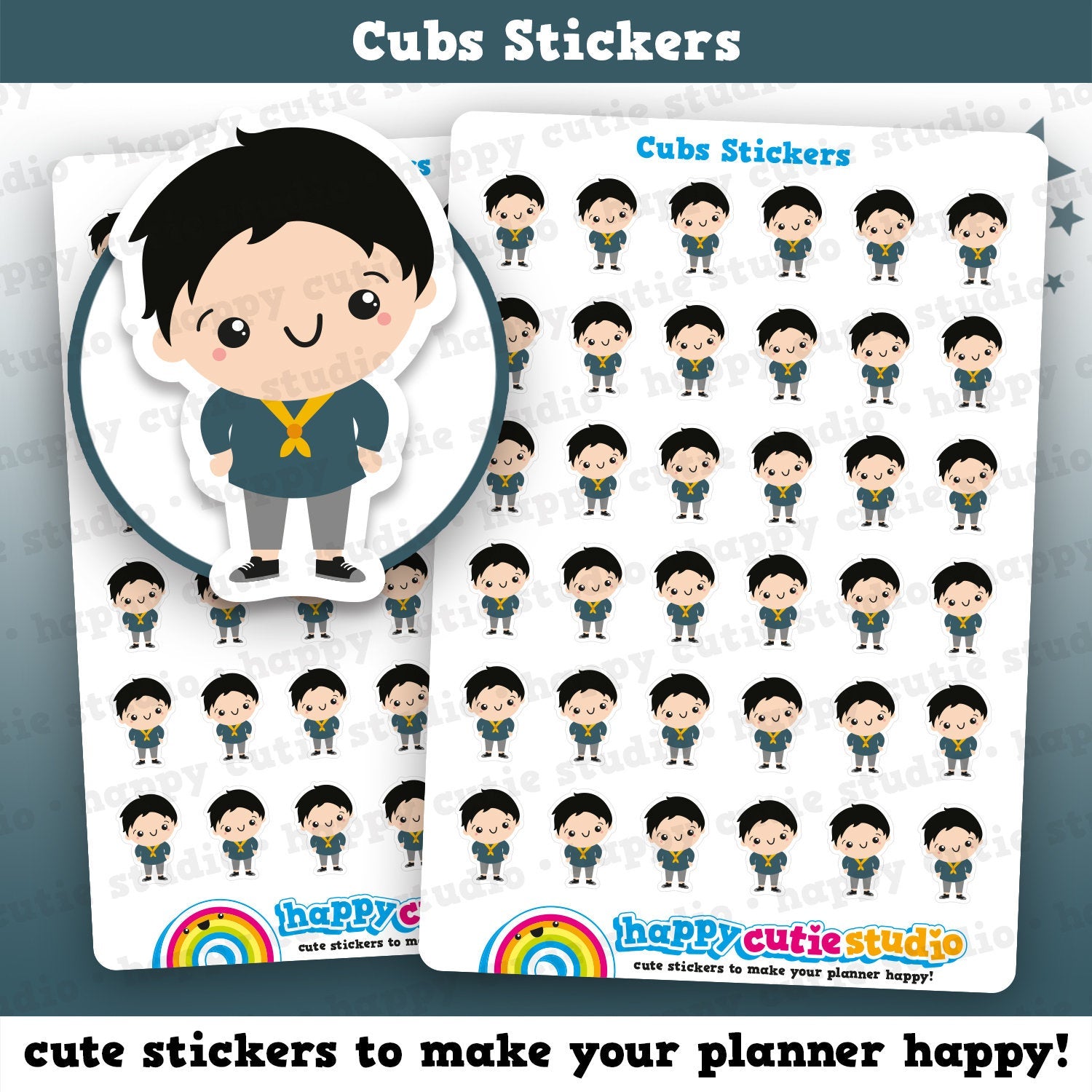 36 Cute Mini HCS Boys Cubs Planner Stickers
