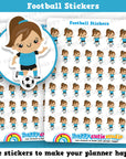 41 Cute Football/Soccer Girl Planner Stickers