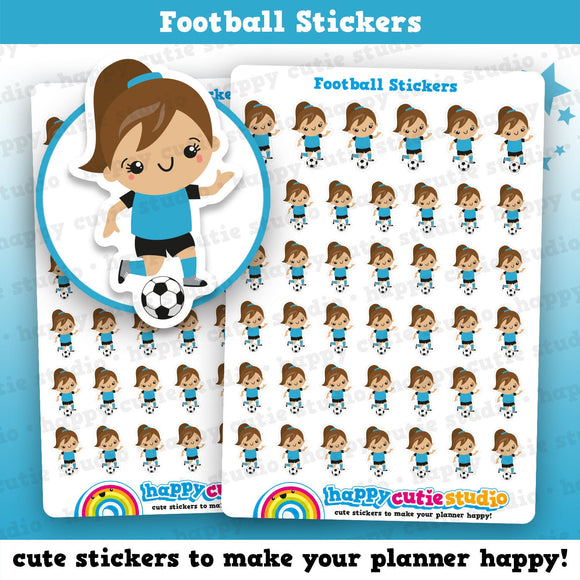 41 Cute Football/Soccer Girl Planner Stickers