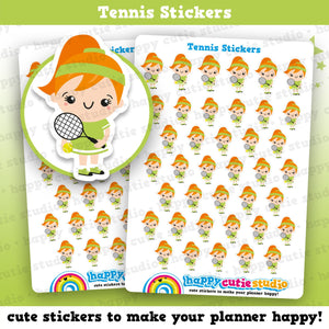 39 Cute Tennis Girl Planner Stickers