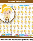 36 Cute Scouts Girl Planner Stickers