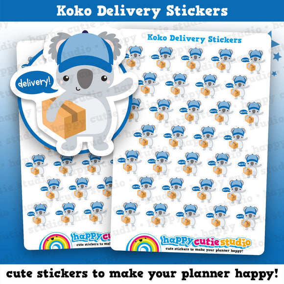 32 Cute Koko The Koala Delivery/Parcel/Package Planner Stickers