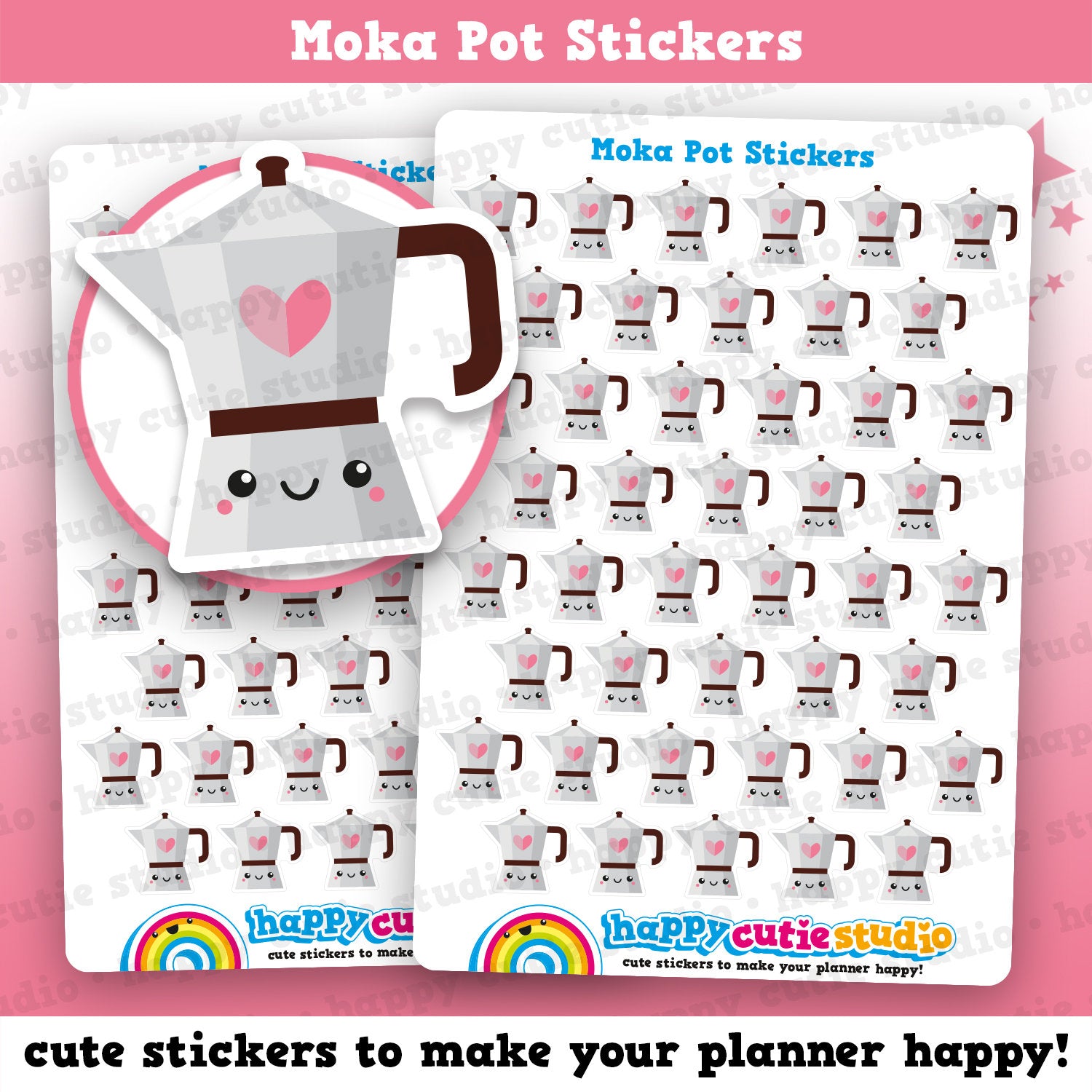 44 Cute Stove Top/Coffee Pot Planner Stickers