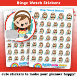 41 Cute Binge Watch/Box Set/TV/Movie Girl Planner Stickers