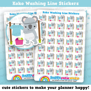 40 Cute Koko the Koala Laundry/Washing/Chores Planner Stickers