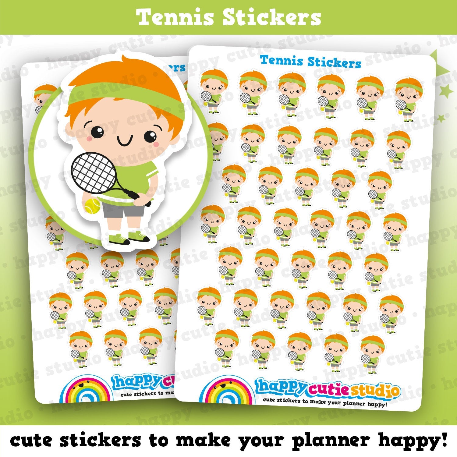 39 Cute HCS Boys Tennis Planner Stickers