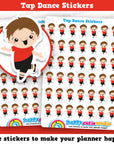 42 Cute Tap Dance Boy Planner Stickers