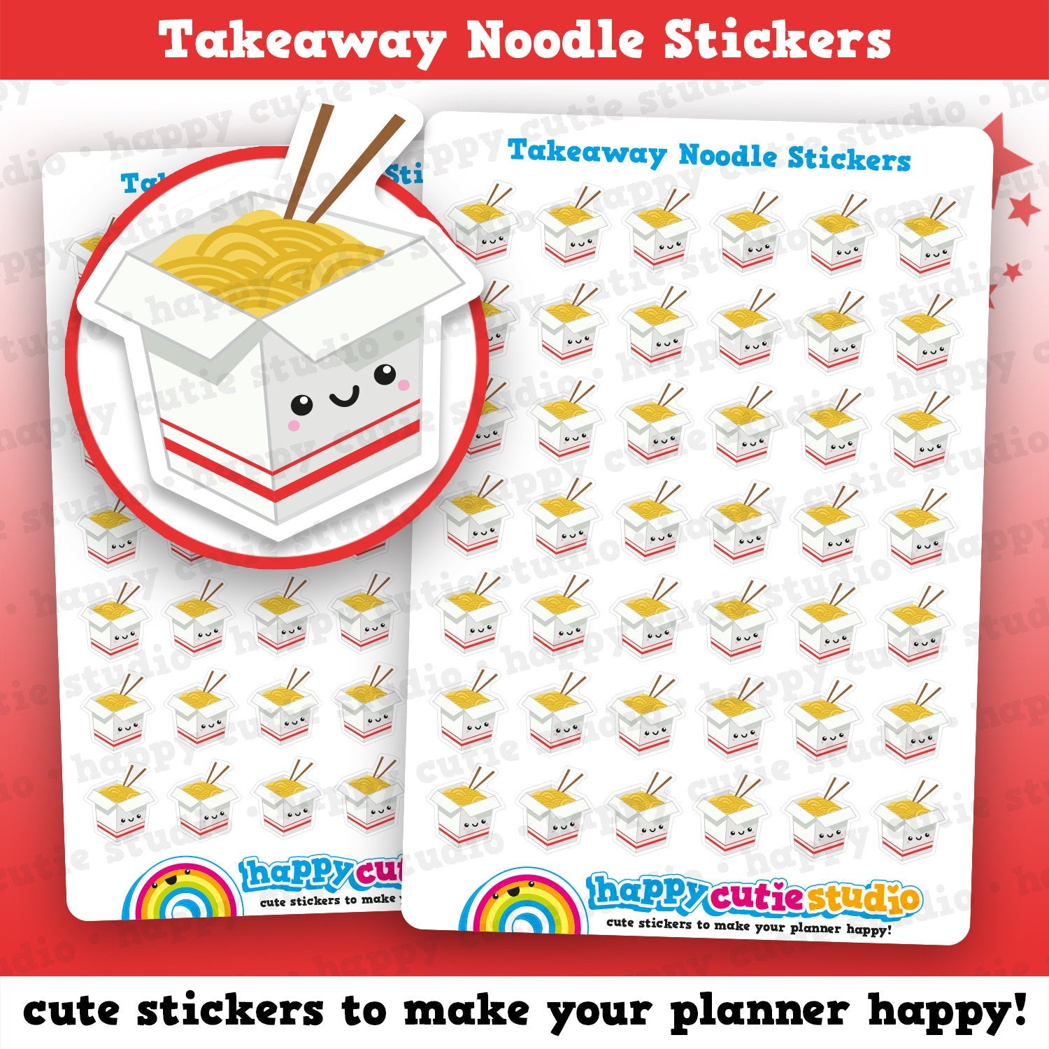 42 Cute Takeaway Noodle/Ramen/Food Planner Stickers