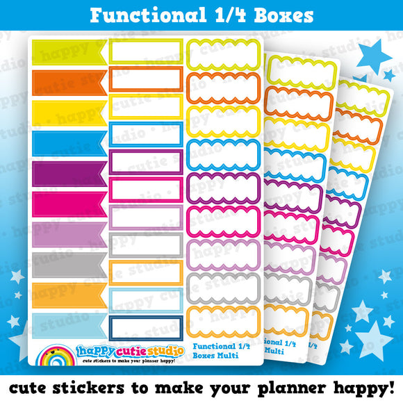 30 Cute Functional Quarter Boxes/Practical Planner Stickers