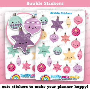 18 Cute Christmas Bauble/Ball Ball/Festive/Holidays Planner Stickers