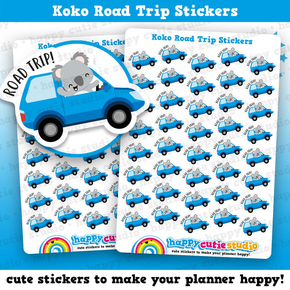 40 Cute Koko the Koala Road Trip/Car/Journey Planner Stickers